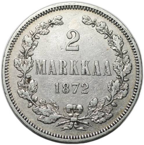 Монета 2 марки 1872 S Русская Финляндия