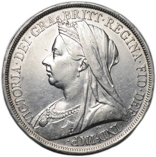 Монета 1 крона 1893 LVI Великобритания