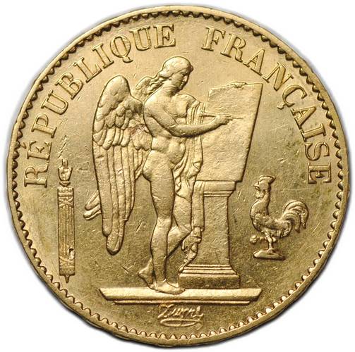 Монета 20 франков 1878 A Франция