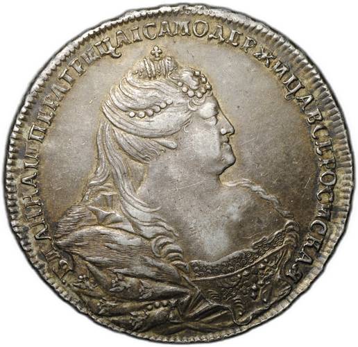 Монета 1 рубль 1739 Московский тип