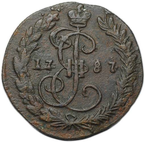 Монета Денга 1787 КМ