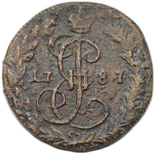 Монета Денга 1787 КМ