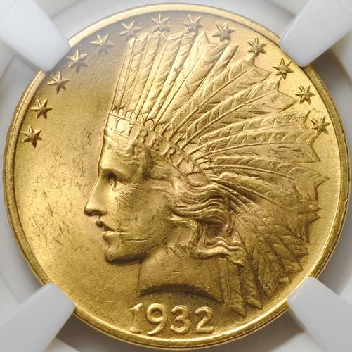 Монета 10 долларов 1932 США слаб ННР MS 62