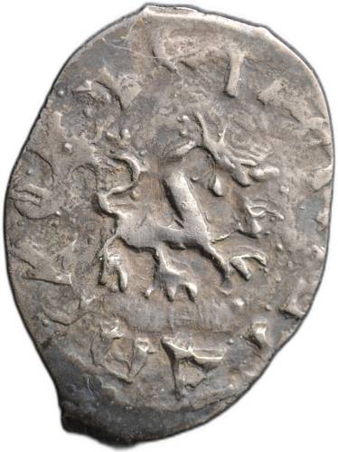 Монета Денга 1460 - 1510 Довмонт Д | Барс вправо Псковская республика Псков