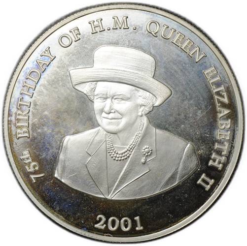 Монета 4000 квач 2001 75 -я годовщина королевы Елизаветы II Замбия