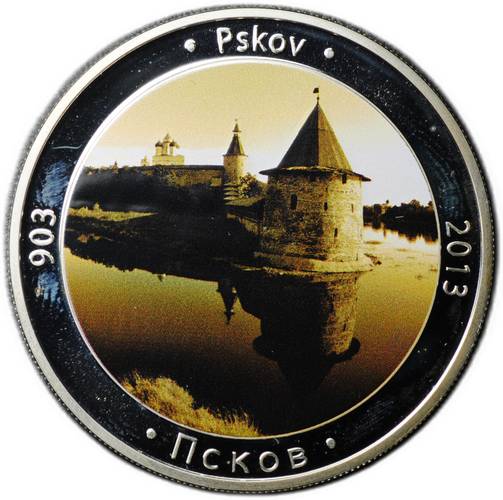 Монета 1 доллар 2012 Псков Псковский Кремль Ниуэ