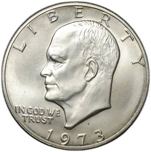Монета 1 доллар 1973 S Эйзенхауэр серебро США