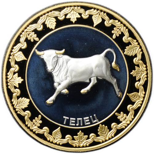 Монета 5 долларов 2012 Знаки зодиака - Телец Токелау