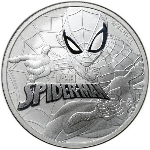 Монета 1 доллар 2017 Комиксы Marvel - Человек-паук Тувалу