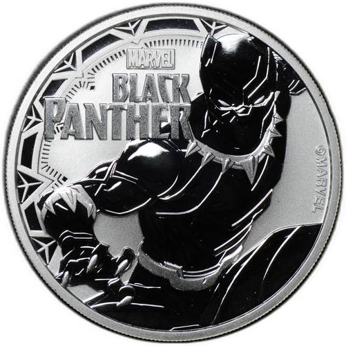 Монета 1 доллар 2018 Комиксы Marvel - Черная пантера Тувалу