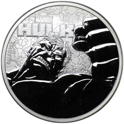 Монета 1 доллар 2019 Комиксы Marvel - Халк Тувалу