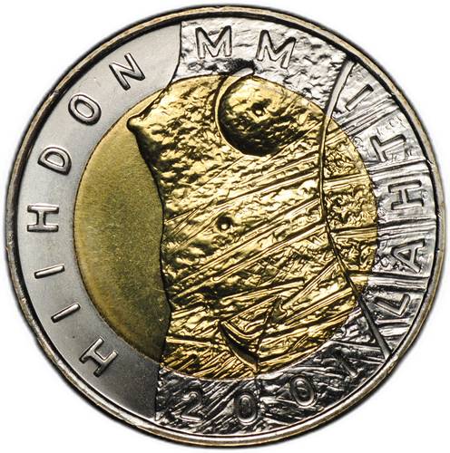 Монета 25 марок 2001 Чемпионат мира по лыжным видам спорта Финляндия