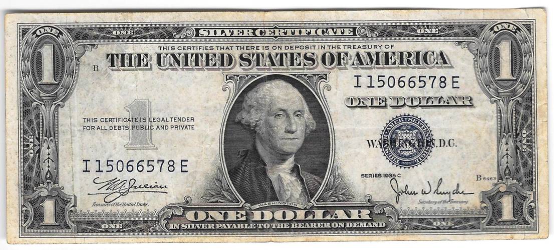 Банкнота 1 доллар 1935 Серебряный сертифика США
