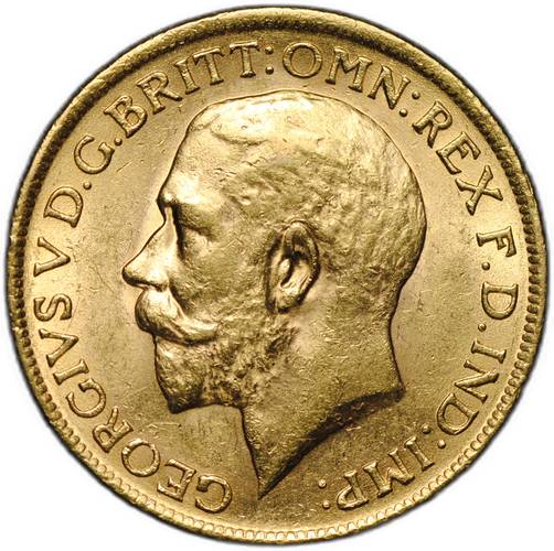 Монета 1 соверен (фунт) 1913 Великобритания