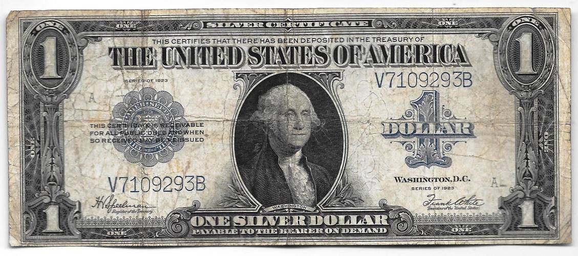 Банкнота 1 доллар 1923 Серебряный сертификат США 