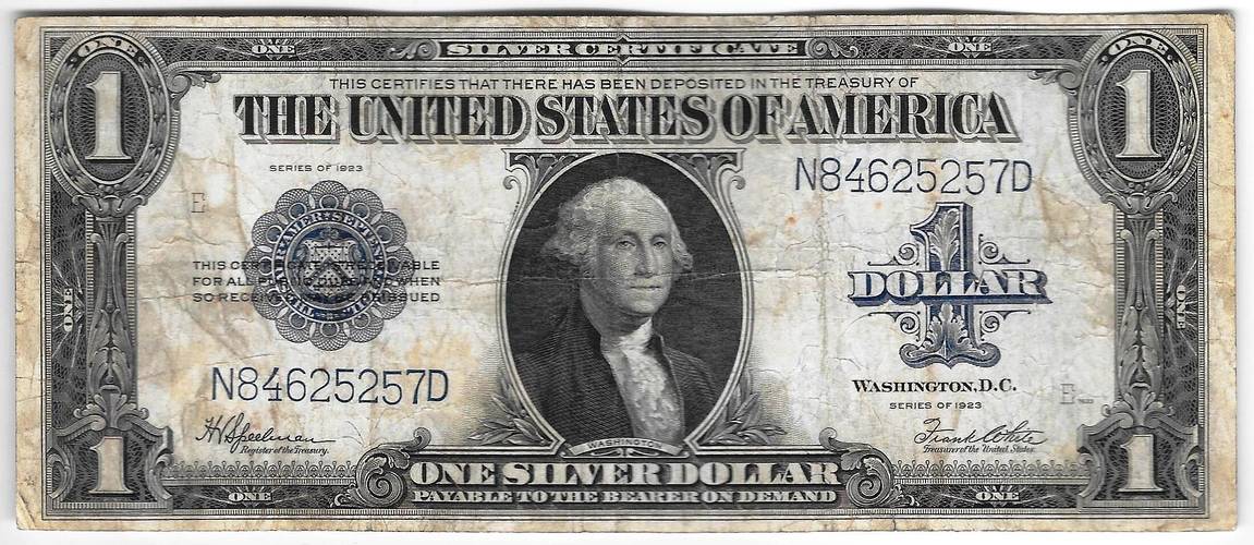Банкнота 1 доллар 1923 Серебряный сертификат США 