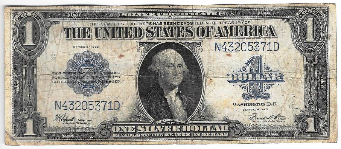 Банкнота 1 доллар 1923 Серебряный сертификат США 