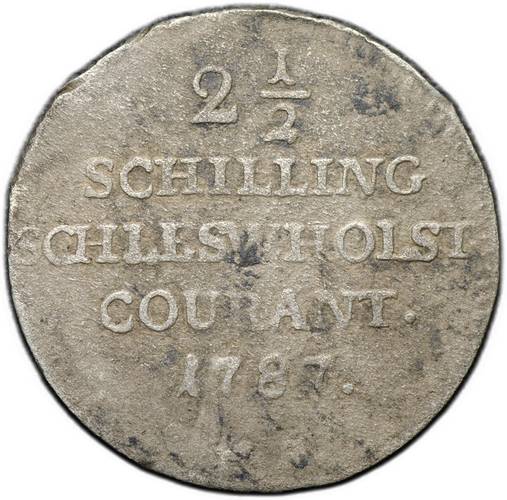 Монета 2 1/2 шиллинга 1787 Шлезвиг-Гольштейн