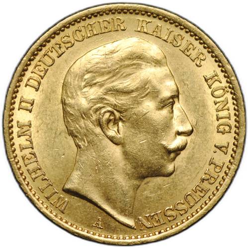Монета 20 марок 1910 А Пруссия Германия