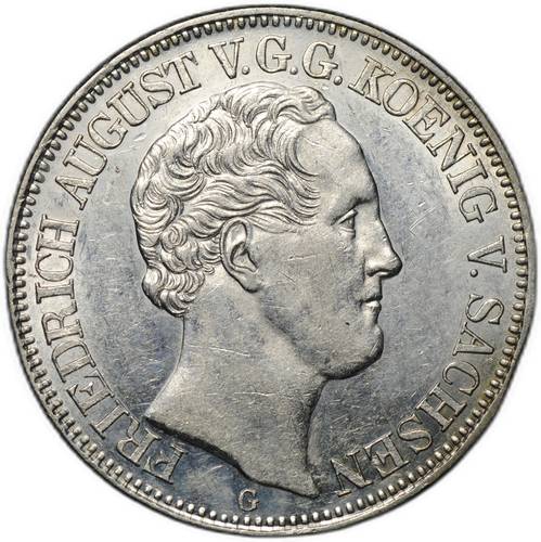 Монета 1 талер 1839 G Саксония Германия