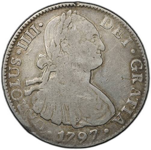 Монета 8 реалов 1797 Mo Мексика
