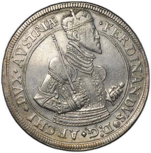 Монета 1 талер 1577-1595 FERDINANDVS AVSTRIÆ Халль Фердинанд II Тироль Австрия