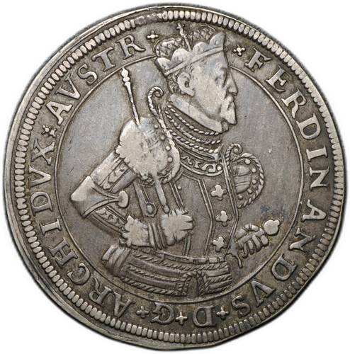 Монета 1 талер 1584-1595 AVSTR Фердинанд II Верхний Эльзас Австрия