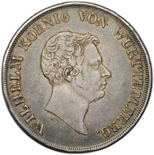 Монета 1 кроненталер (талер) 1837 Вюртемберг