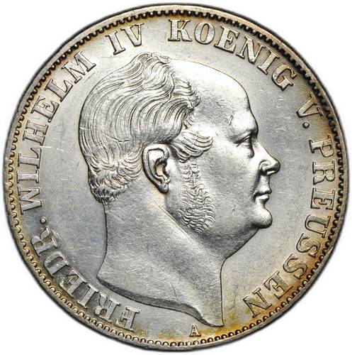 Монета 1 союзный талер 1859 A Пруссия Германия