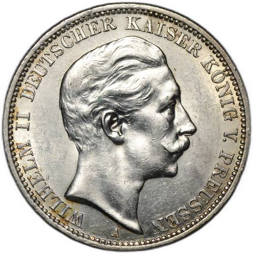 Монета 3 марки 1909 А Пруссия Германия