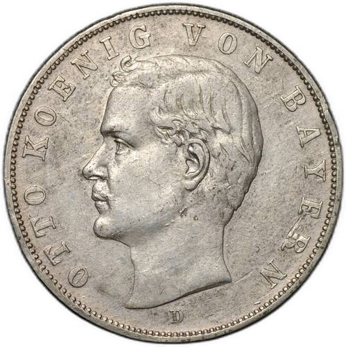 Монета 3 марки 1911 D Бавария Германия