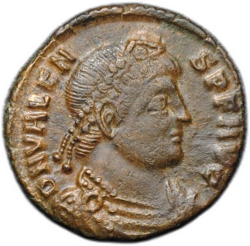 Монета Фоллис 367-375 Валент II Сисак Виктория Римская империя