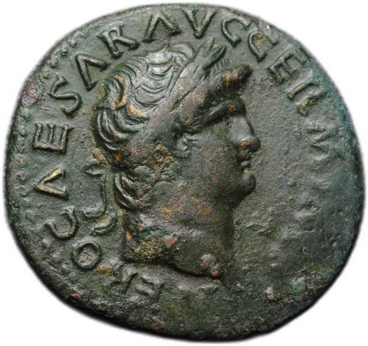 Монета Асс 65-66 Нерон Виктория SPQR Римская Империя