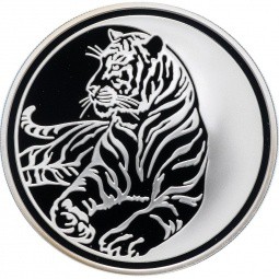 Монета 3 рубля 2010 ММД Лунный календарь год Тигра