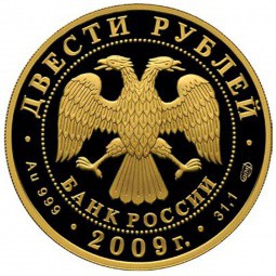 Монета 200 рублей 2009 СПМД Зимние виды спорта. Конькобежный спорт