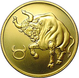 Монета 50 рублей 2004 СПМД Знаки Зодиака Телец