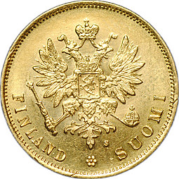 Монета 10 Марок 1881 S Русская Финляндия