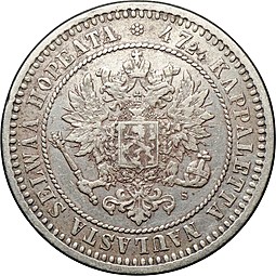 Монета 2 марки 1870 S Русская Финляндия