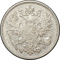 Монета 50 пенни 1892 L Русская Финляндия