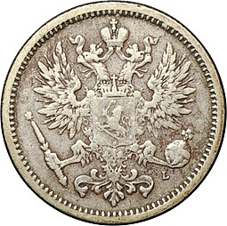 Монета 50 пенни 1891 L Русская Финляндия