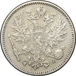 Монета 50 Пенни 1907 L Русская Финляндия