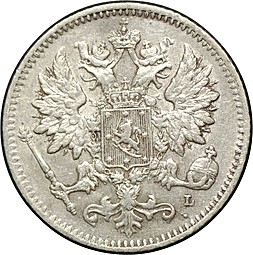 Монета 25 Пенни 1898 L Русская Финляндия