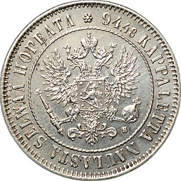 Монета 1 марка 1915 S Русская Финляндия