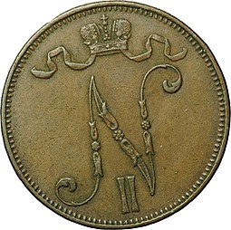 Монета 5 пенни 1898 Русская Финляндия