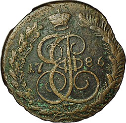 Монета 5 копеек 1786 КМ