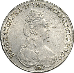 Монета 1 Рубль 1780 СПБ ИЗ слаб ННР UNC Det.