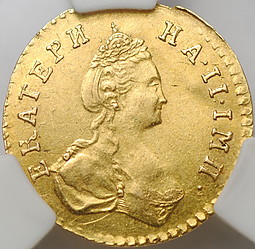 Монета Полтина 1777 для дворцового обихода