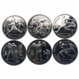 Набор 1 рубль 1991 Олимпиада Барселона 1992 6 монет PROOF