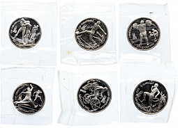 Набор 1 рубль 1991 Олимпиада 1992 в Барселоне 6 монет в оригинальной запайке