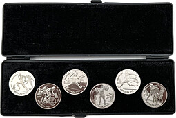 Набор 1 рубль 1991 Олимпиада Барселона 1992 6 монет PROOF в оригинальной коробке